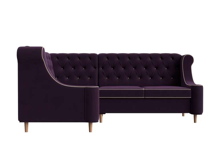 Угловой диван Бронкс фиолетового цвета левый угол