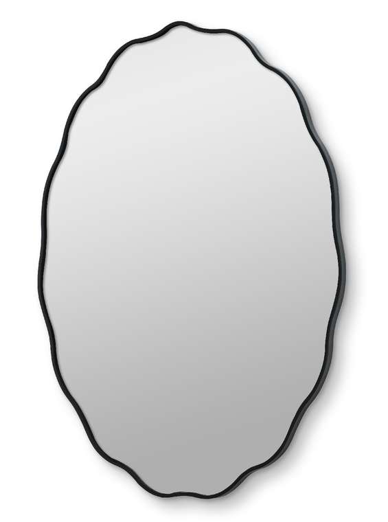 Настенное зеркало Fancy Oval 60х80 черного цвета