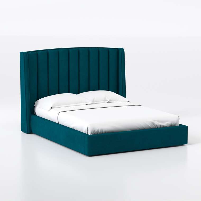 Кровать Lambro 180х200 сине-зеленого цвета с подъемным механизмом