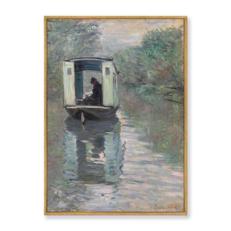 Репродукция картины на холсте The Studio Boat (Le Bateau-atelier), 1876г.