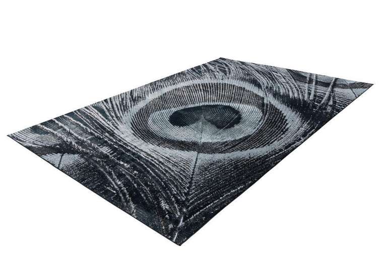Рельефный ковер Greta Peacock темно-серого цвета 120х170