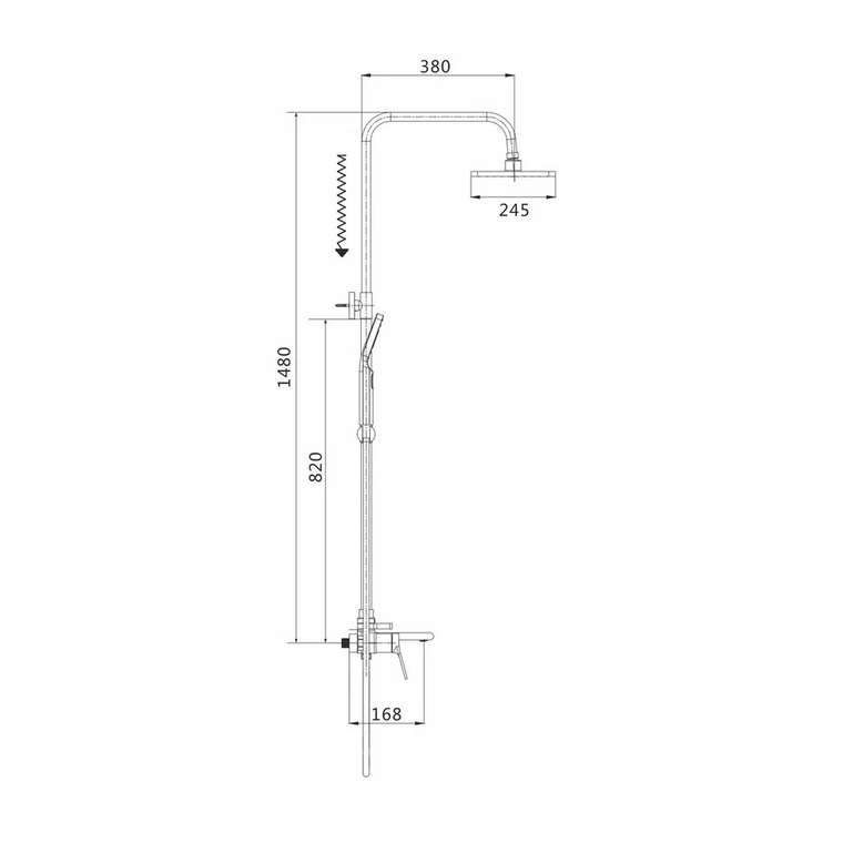 Душевая система Shevanik S8336, хром