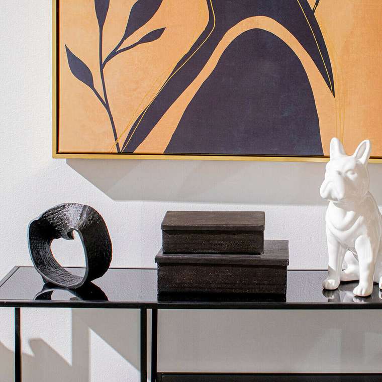 Декоративная фигура Mebius Strip Чёрный Позолоченный Абстракция 20 x 18 x 11 cm
