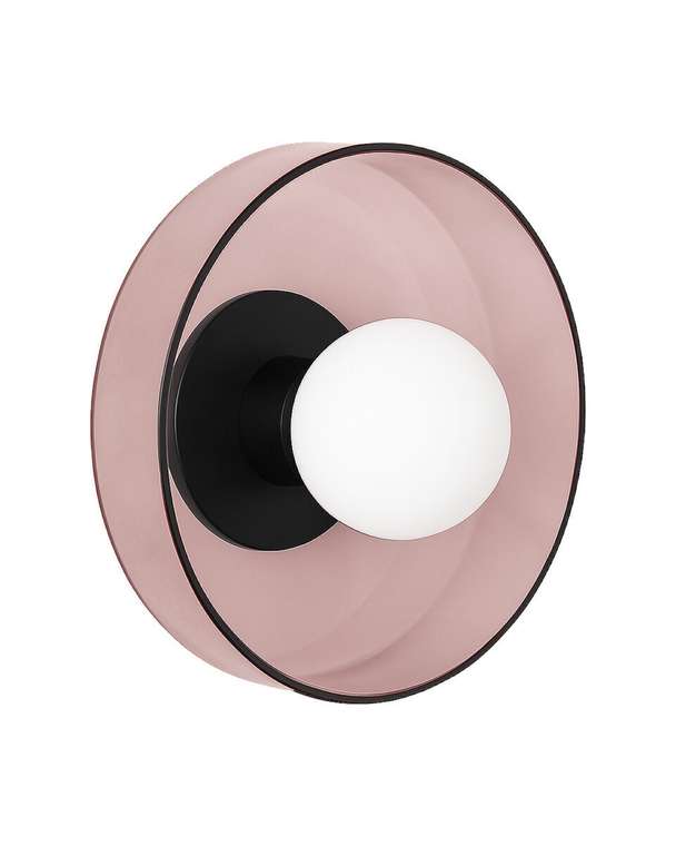 Настенный светильник с розовым стеклом “Кассель” – 35 см