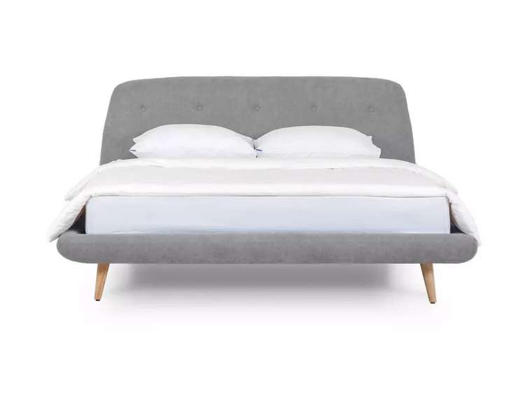 Кровать Loa 160х200 серого цвета без подъемного механизма