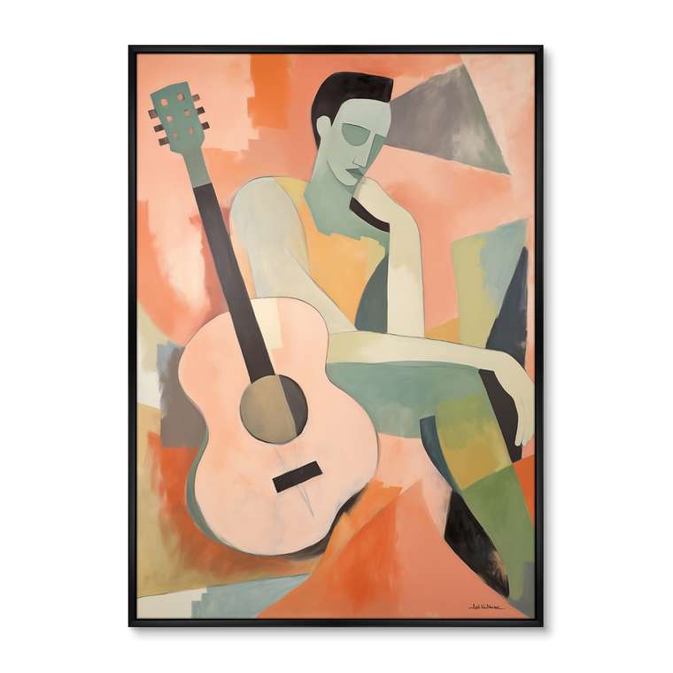 Репродукция картины Lonely musician, 2024г.