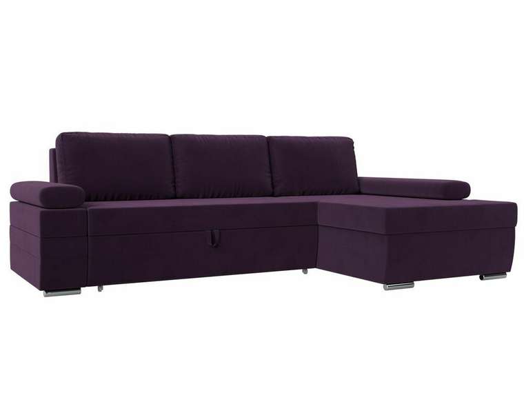 Угловой диван-кровать Канкун фиолетового цвета правый угол