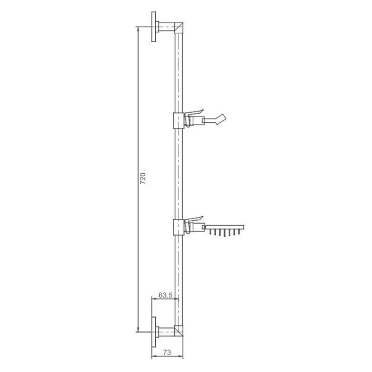 Душевая штанга Haiba HB8008, хром