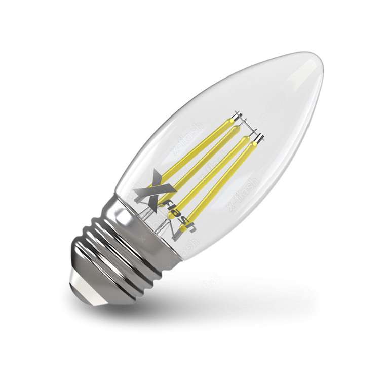 Лампа светодиодная Свеча прозрачная