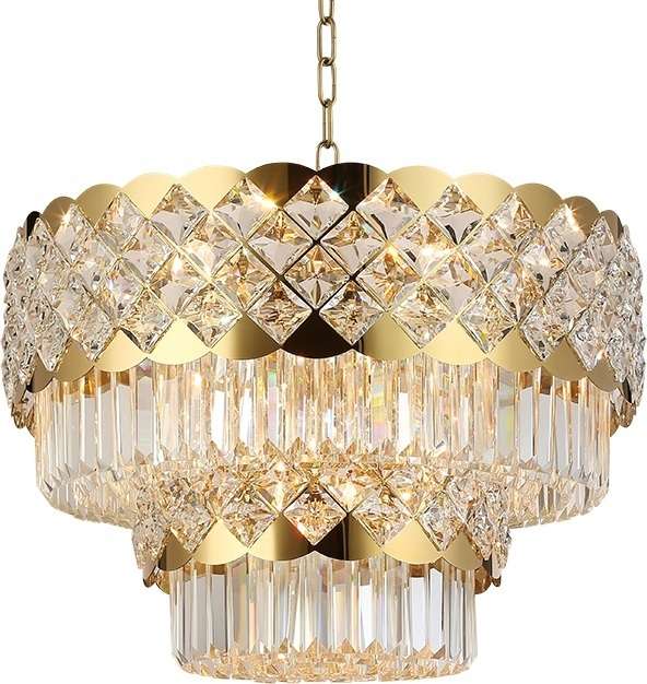 Подвесная люстра каскадная хрусталь Newport 8300 8301/60 C gold polished