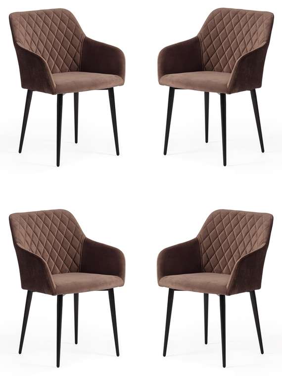Комплект из четырех стульев Bremo изумрудного цвета