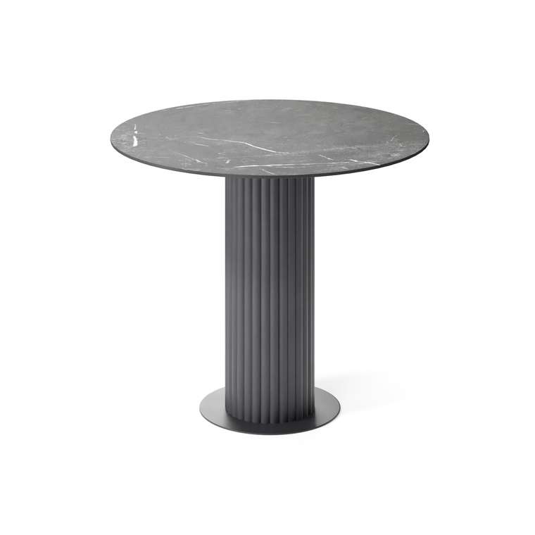 Обеденный стол круглый Фулу черного цвета