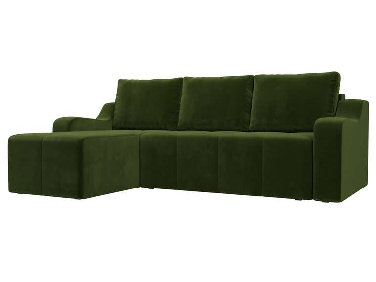 Угловой диван-кровать Элида зеленого цвета левый угол