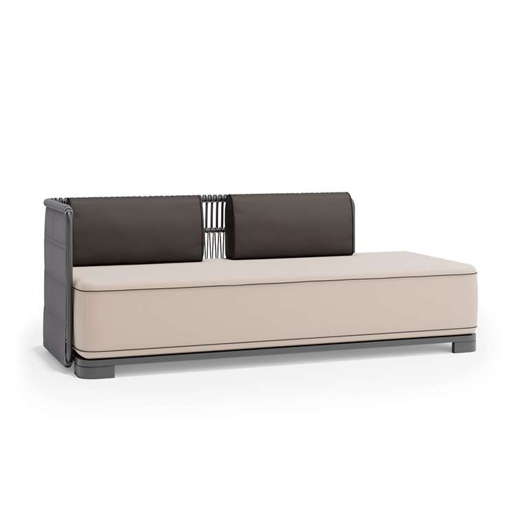 Модульная софа Фиджи цвет бежевый-графит левая