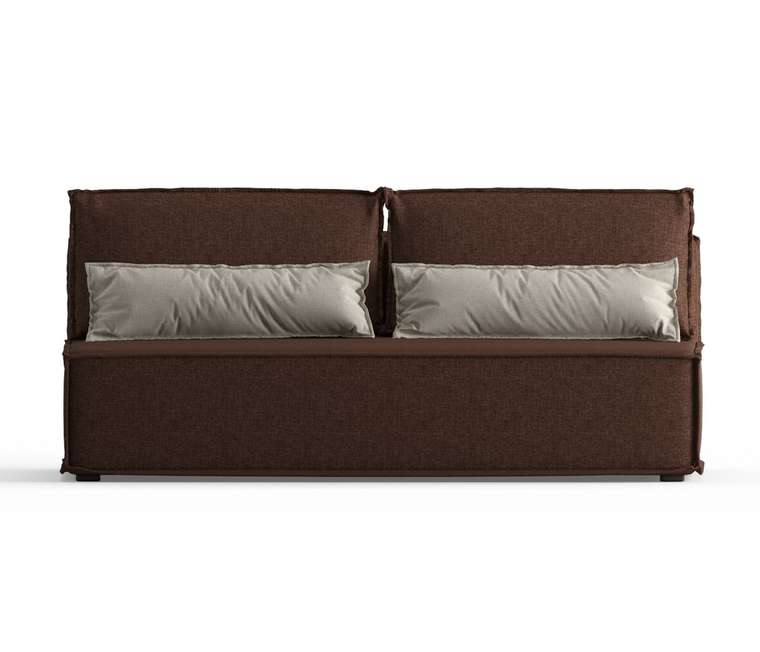 Диван-кровать из рогожки Ли Рой Лайт темно-коричневого цвета