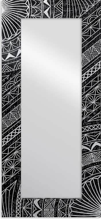 Настенное зеркало Onega Black 62x142 в раме из массива сосны