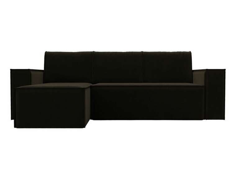 Угловой диван-кровать Куба коричневого цвета левый угол