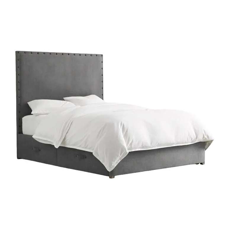 Кровать Axel Tall Storage 140x200 серого цвета