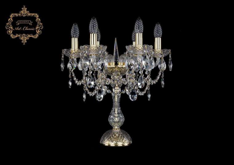 Хрустальная настольная лампа с подвесками Art Classic 45962 12.25.6.141-45.Gd.Sp подсвечник