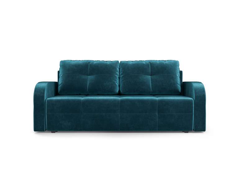 Прямой диван-кровать Марсель 3 сине-зеленого цвета