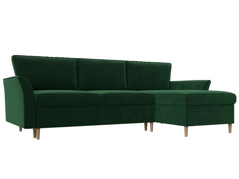 Угловой диван-кровать София зеленого цвета правый угол