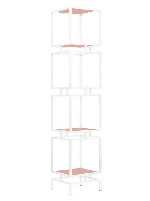 Стеллаж Cubic-4 бело-розового цвета