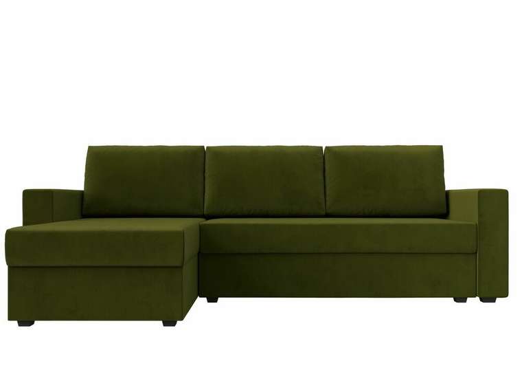 Угловой диван-кровать Траумберг Лайт зеленого цвета левый угол 