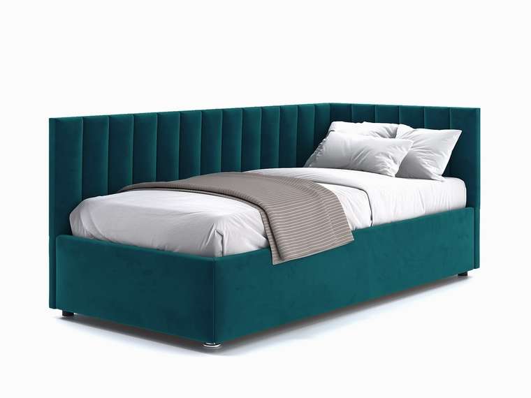 Кровать Negga Mellisa 90х200 сине-зеленого цвета с подъемным механизмом правая
