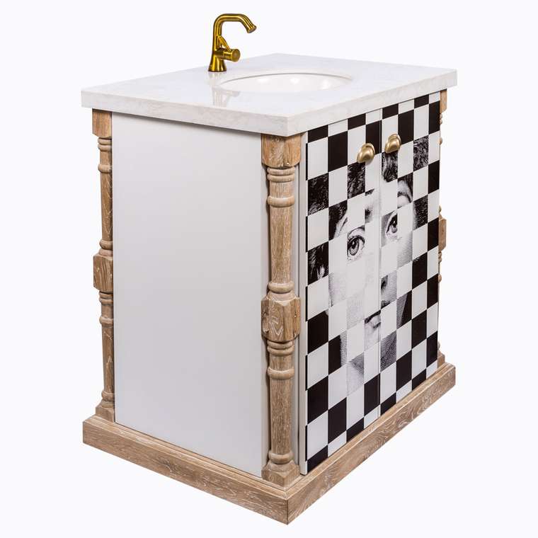 Тумба с раковиной «Лина», версия «Эксельсиор / Снег»