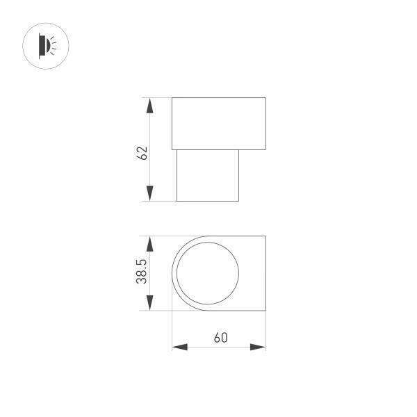 Настенный светодиодный светильник Arlight SP-Spicy-Wall-Mini-S60x39-3W Warm3000 035538