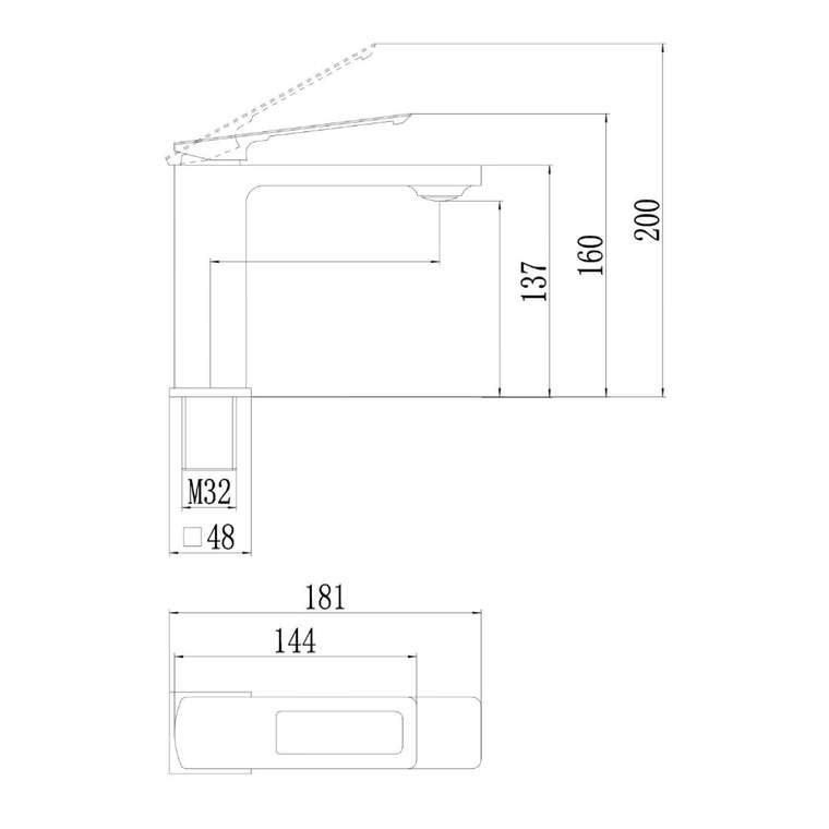 Смеситель для раковины Savol S-009001Q, графит