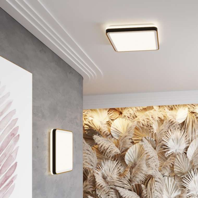 Настенно-потолочный светильник Sonex Akuna 7621/DLN пластик/черн./медный LED 48Вт 3000-6000K пульт ДУ