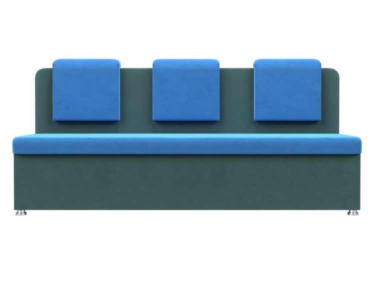 Кухонный прямой диван Маккон голубо-бирюзового цвета