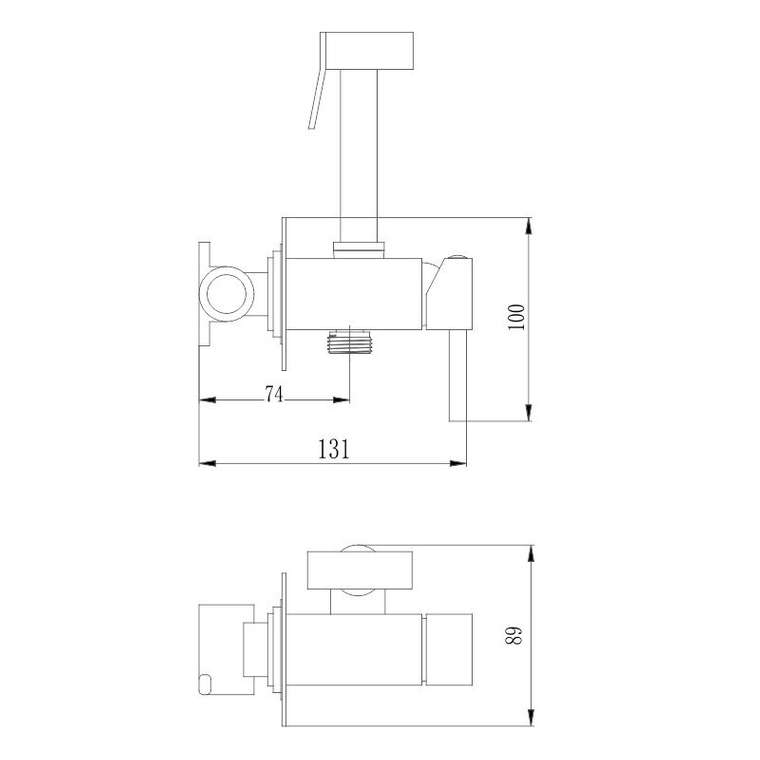 Гигиенический душ со смесителем Haiba HB5512-4, бронза