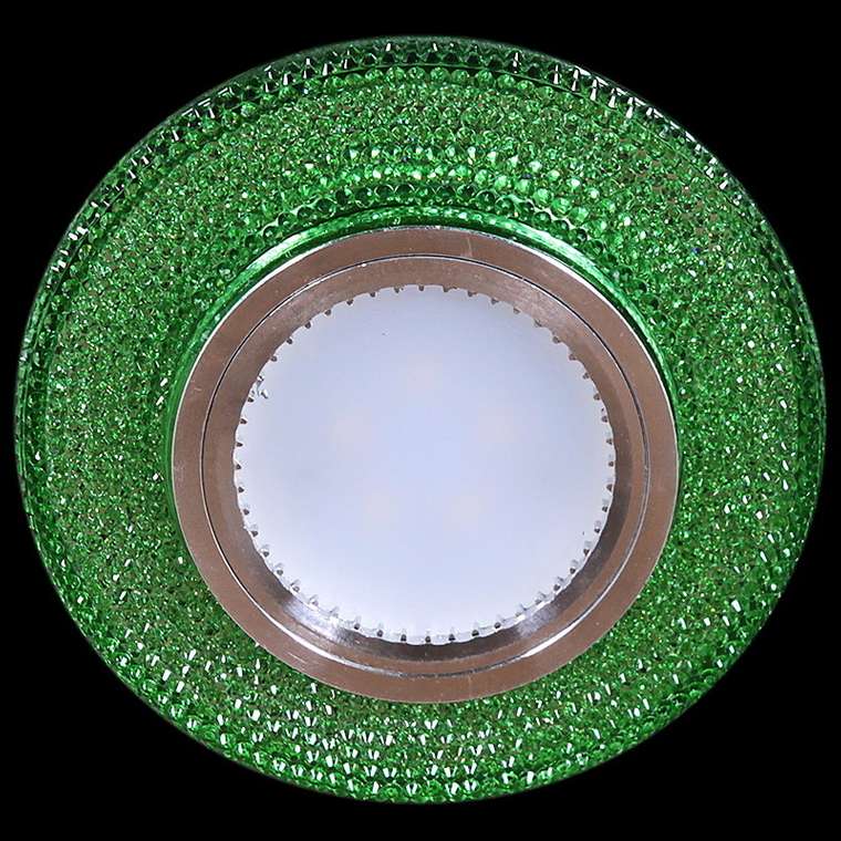 Встраиваемый светильник 14350-9.0-001LD MR16+LED3W LGN (стекло, цвет зеленый)