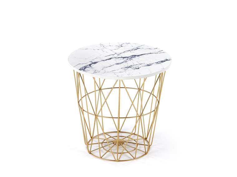Стол журнальный Harissa G бело-золотого цвета