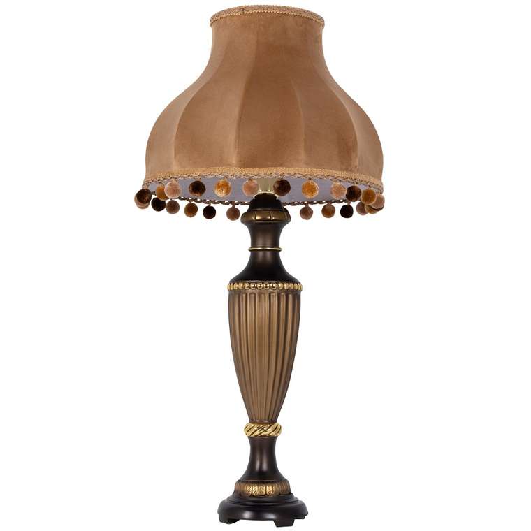 Настольная лампа Ваза Ребристая темно-коричневого цвета