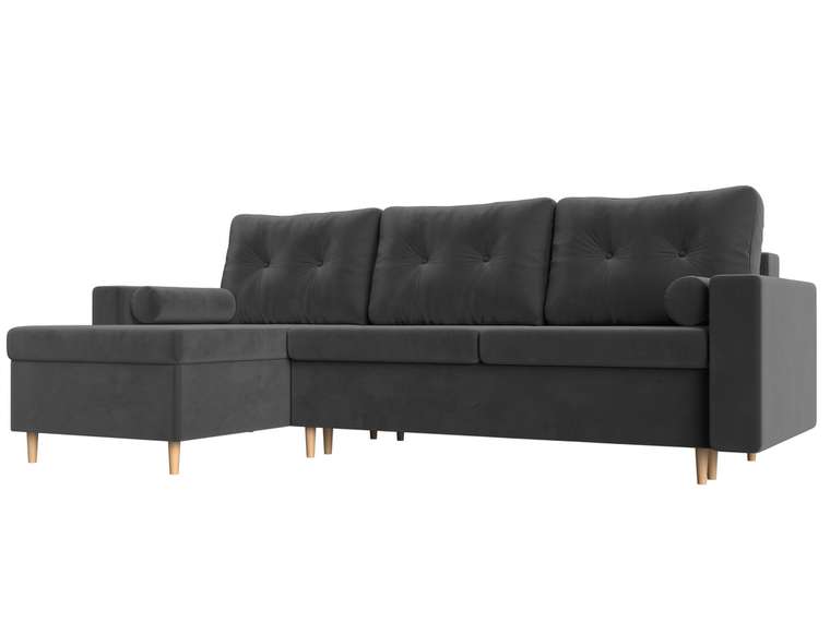 Угловой диван-кровать Белфаст серого цвета левый угол