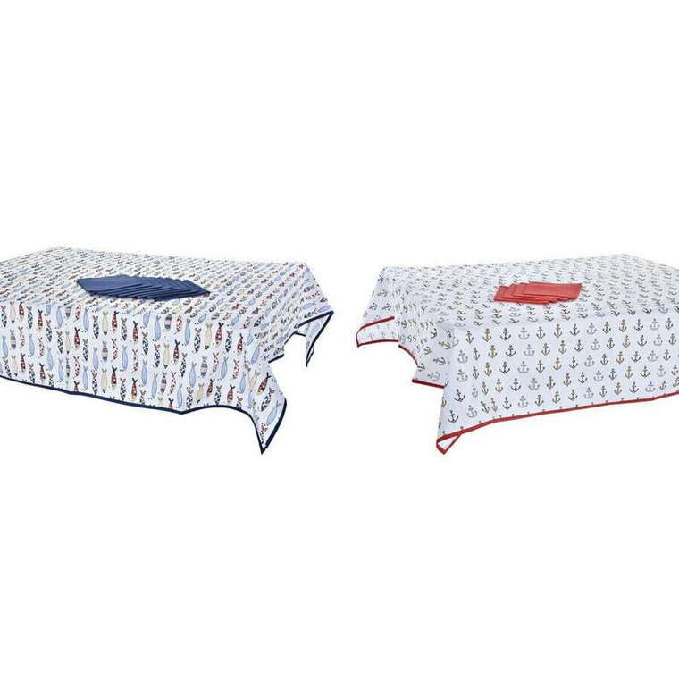 Набор столового белья DKD Home Decor 150 x 250 x 0,5 см Красный Синий Белый (2 штук)