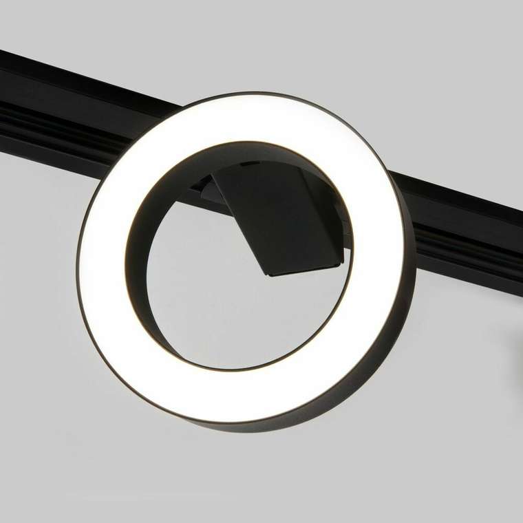 Трековый светодиодный светильник Spila для однофазного шинопровода черного цвета