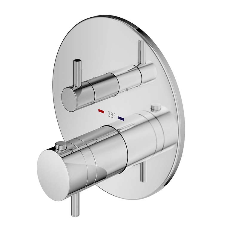 Смеситель термостат встраиваемый для душа Plumberia Selection PSBOX KITPSB1802CR цвета хром