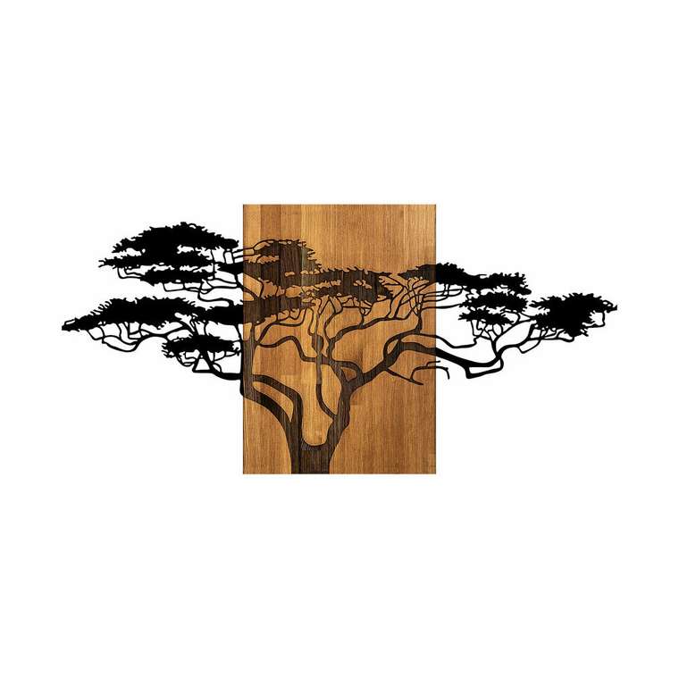 Настенный декор Дерево 144x70 коричнево-черного цвета