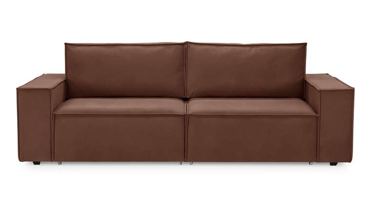Прямой диван-кровать Софт 2 бордово-коричневого цвета