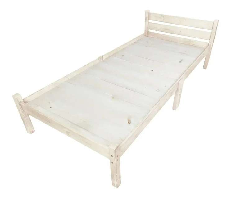 Кровать Классика Компакт сосновая со сплошным основанием 80х200 бежевого цвета