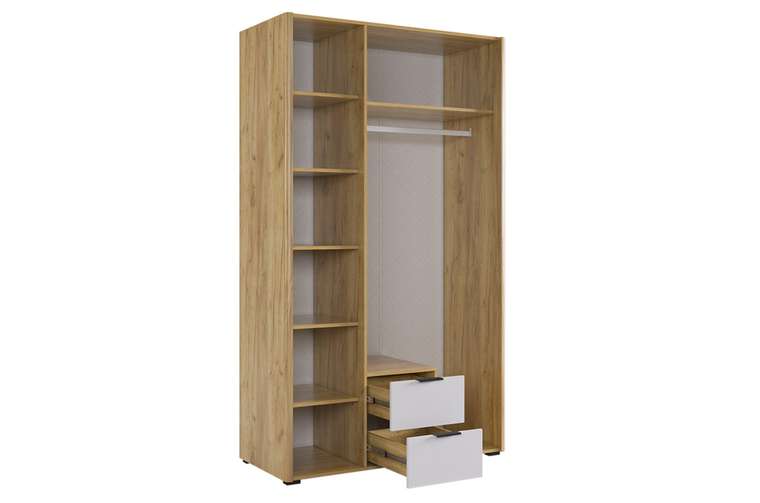 Шкаф трехдверный Адам бело-бежевого цвета с зеркалом
