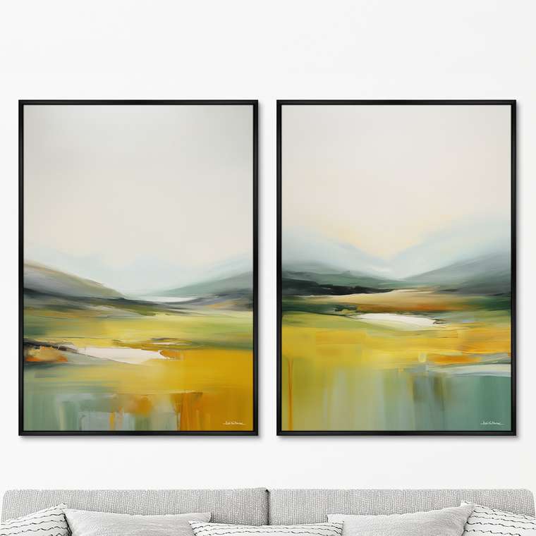 Набор из двух репродукций картин Landscape collection, Meadows, 2024г.