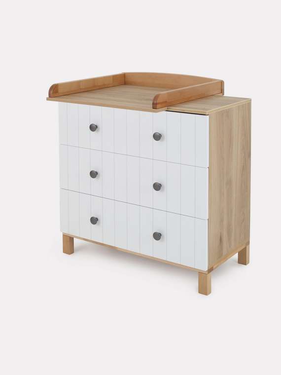 Пеленальный комод Bamboo бежево-белого цвета