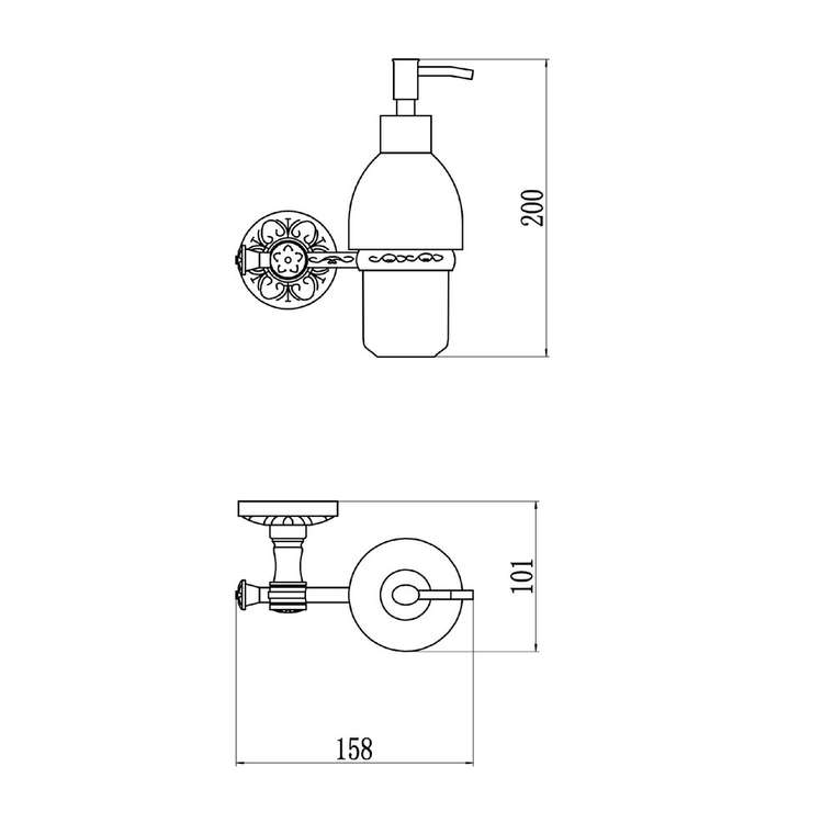 Дозатор жидкого мыла Savol S-005831B, золото