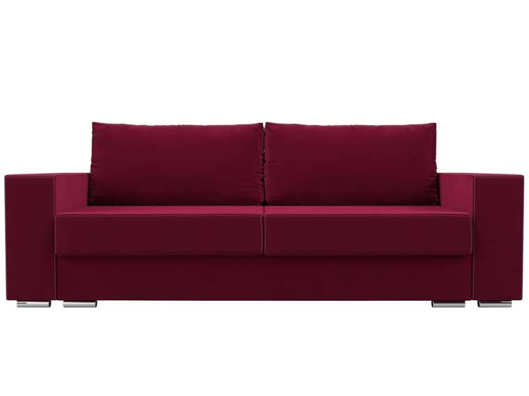 Прямой диван-кровать Исланд бордового цвета