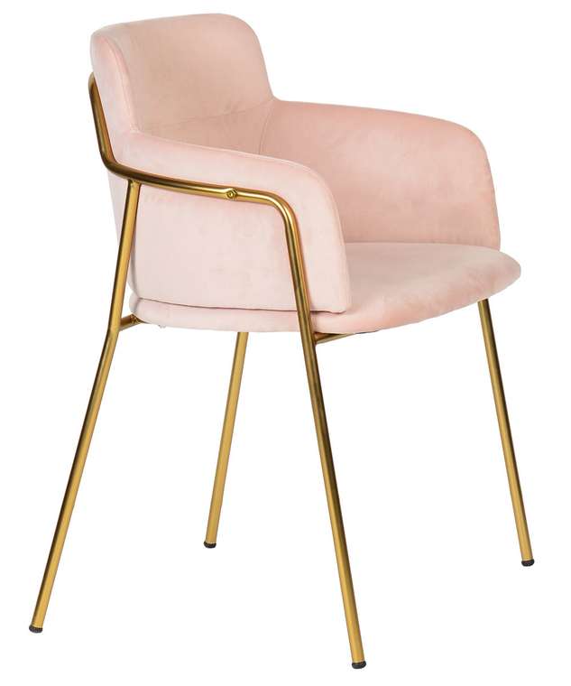 Кресло Strike Light Pink с обивкой из розового вельвета